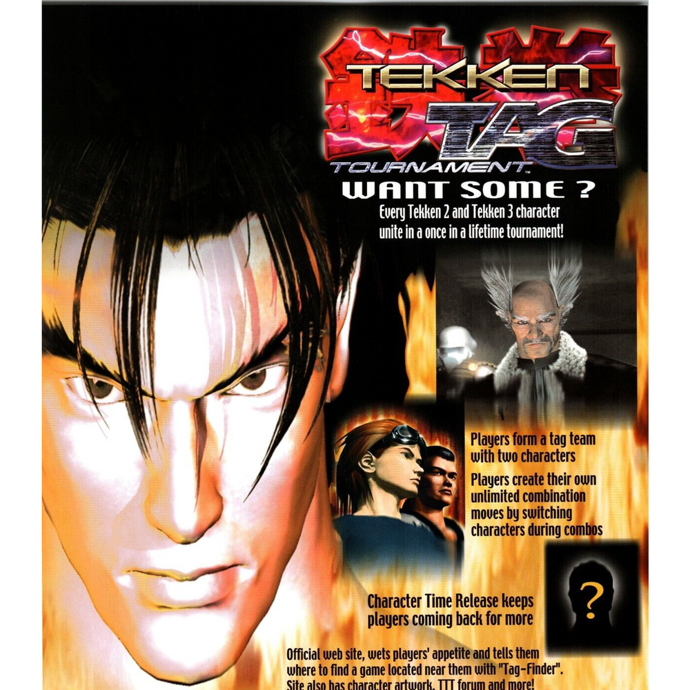 Tekken Tag Tournament Arcade Flyer Original Unused Video Game Martial Arts 1999